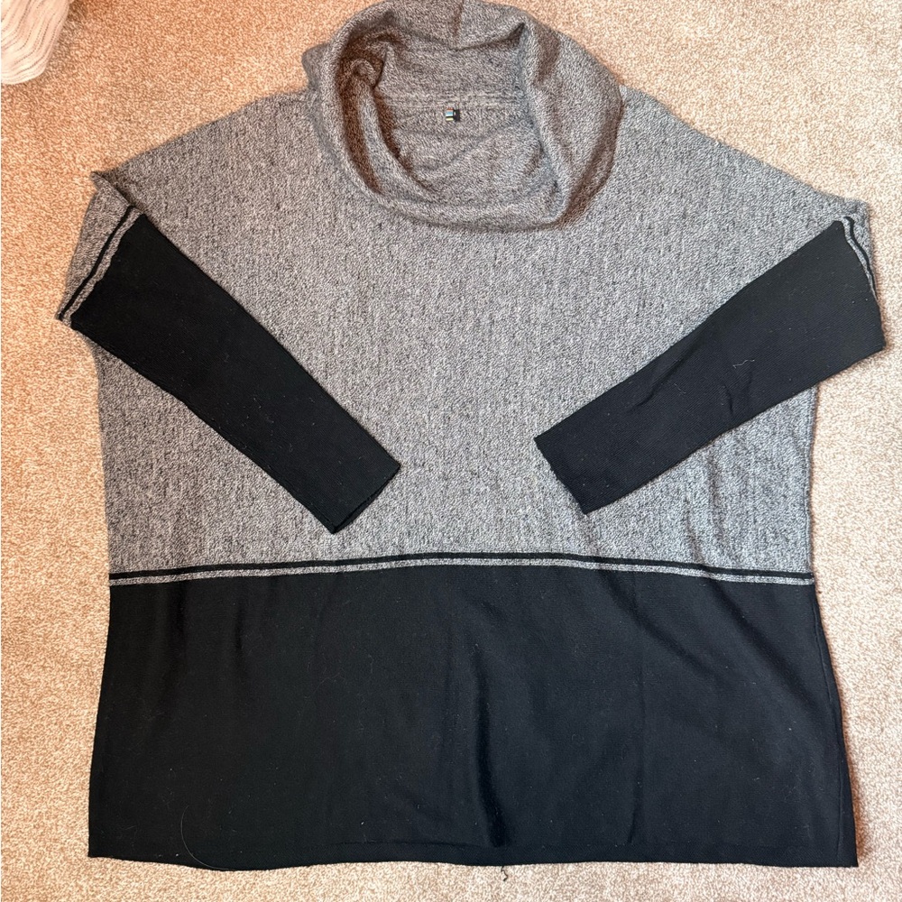 Smartwool Gray and Black Cowl Neck Sweater
